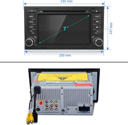Junsun Wince 6.0 Autoradio met CD DVD Speler Geschikt voor Audi A4 8E 8H B6 B7 2000-2009, GPS-Navigatiesystem, Bluetooth, RDS, DSP, SWC, FM, 7-inch Touchscreen, Plug & Play met scherm — thumbnail 2