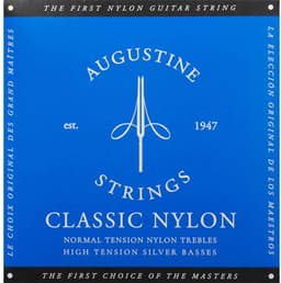 Snarenset klassieke gitaar - Augustine AU-CLBU - Blue - Regular trebles - High tension basses — thumbnail 3