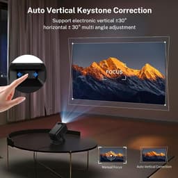 Mini Beamer - Compacte Projector - Ondersteunt 4K/1080P - Auto Keystone - Voor Thuisbioscoop — thumbnail 4