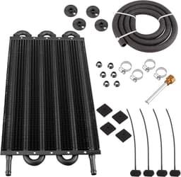Oliekoeler Transmissie - Radiator Kit - Motorolie Koelen - Verbetert Koelefficiëntie - 6 Rij - Zwart — thumbnail 1