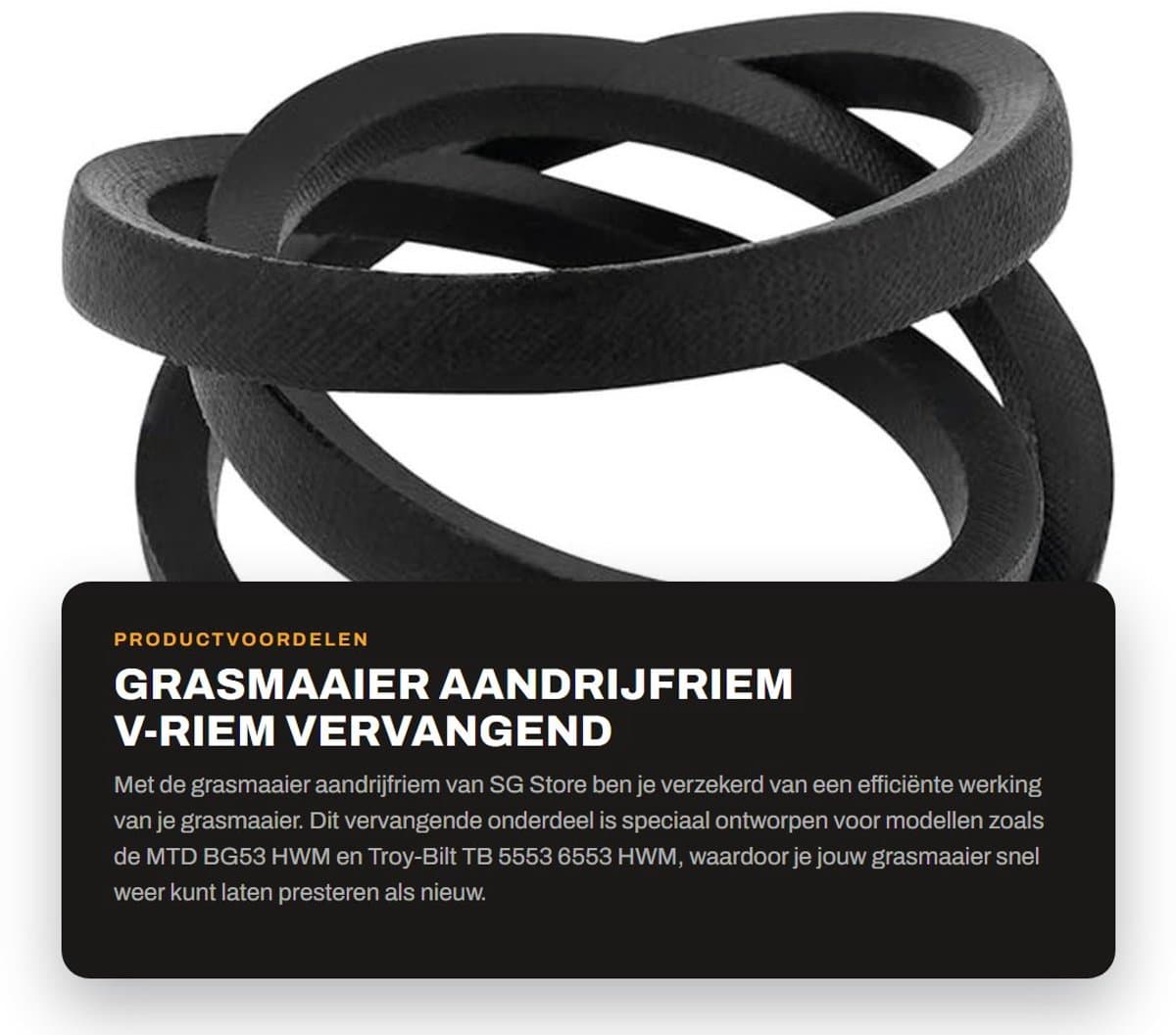 Solidchoice- Aandrijfriem V-riem vervangend onderdeel - Binnenomtrek 750 mm - Buitenomtrek 772 mm - Breedte 10 mm - Compatibel met MTD/Troy-Bilt - Rubber/vezelmaterialen - Grasmaaier Riem — afbeelding 1