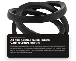 Solidchoice- Aandrijfriem V-riem vervangend onderdeel - Binnenomtrek 750 mm - Buitenomtrek 772 mm - Breedte 10 mm - Compatibel met MTD/Troy-Bilt - Rubber/vezelmaterialen - Grasmaaier Riem