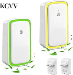 Luchtreiniger slaapkamer-Luchtreiniger huisdieren-2-delige set luchtreinigers met ionisator - Stekkerbare luchtreiniger met negatieve ionen - Draagbare mini-ionisator - Geschikt voor kantoren, kamers, badkamers en huisdieren - Wit - 9,8 x 5,8 cm — thumbnail 1