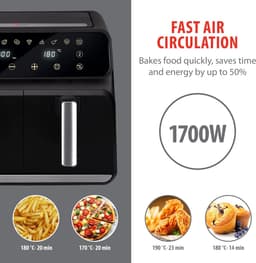 Dubbele Heteluchtfriteuse - Airfryer XXL - Gezond Frituren - Sync Finish Functie - 8 Liter - Zwart — thumbnail 3