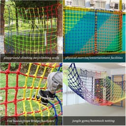 Klimnet Polyester Speeltuin Klimrek Voor Kinderen Buitenspeeltuin Veiligheidsbescherming, Boomhut, Touwladder, Schommelset, Jungle Gyms Hindernisbaan(Size:121 * 243cm(4 * 8ft),Color:blauw) — thumbnail 4