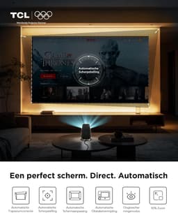 Draagbare Beamer - Mini Projector - Thuisbioscoop Creëren - Officieel Google TV Systeem - 120 inch Scherm - Donkergrijs — thumbnail 5
