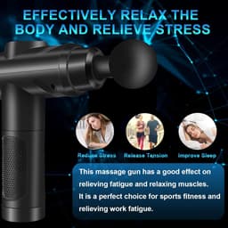 Massagepistool - Spierherstel Gun - Spierontspanning - 30 Snelheden - 10 Opzetstukken - Zwart — thumbnail 2