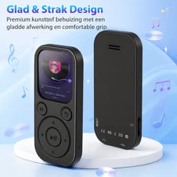 MP3 Speler met Bluetooth 5.3 - 64GB Kaart Inclusief - Uitbreidbaar tot 512GB - FM Radio - Voice Recorder - met Oordopjes — thumbnail 4