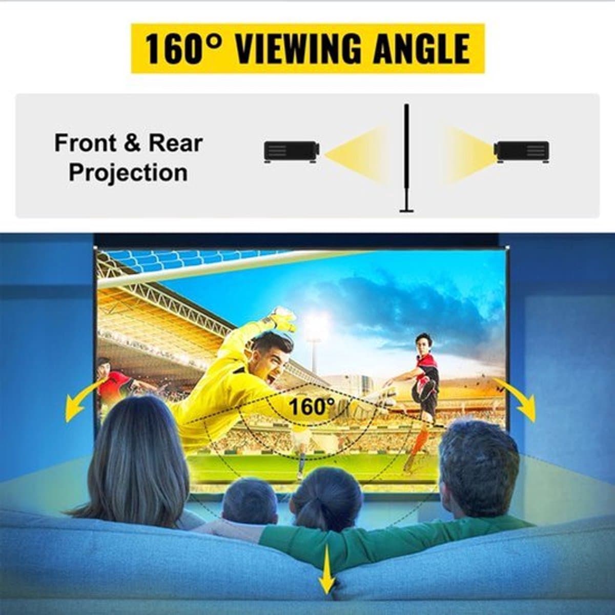 Beamer Scherm - Projector Screen - Projector Scherm - Projector Doek - Projector Scherm voor Beamer - Home Cinema Thuisbioscoop - Draagbare Beamer - Tripods — afbeelding 1