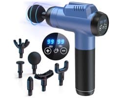 SnelShoppen - Massagepistool Deep Tissue voor spierontspanning, 99 snelheden, elektrisch handheld massageapparaat met 6 verwisselbare hoofden, Type-C