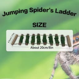 Spider Rope Bridge, een massief houten klimbrug, een accessoire voor springende spinnenbehuizing, handgemaakt, een spinsprongplatform, gebruikt als decoratief accessoire voor kleine — thumbnail 2