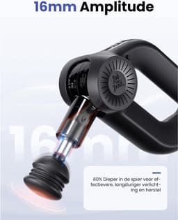 Massage Gun met Warmtefunctie – Diepe Spiermassage – Draadloos Oplaadbaar – 7 Opzetstukken – 16 mm Massage Diepte — thumbnail 5