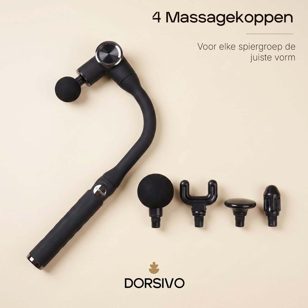 Dorsivo Pro - Massage Gun - Professioneel - Krachtige 3200 RPM Motor - Rug Massage - Massage Pistool - 4 Massage koppen — afbeelding 1