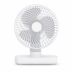 Tafelventilator Oplaadbaar – Stille Ventilator – 4 Snelheden – 90° Oscillatie – 4000 mAh - Wit — thumbnail 1