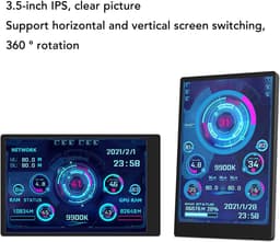 SnelShoppen - 3.5 Inch IPS USB Mini Scherm, AIDA64 PC CPU RAM Gegevens Temperatuur Weergave, PC Sensor Paneel Temperatuur Monitor voor Computerbehuizi — thumbnail 2