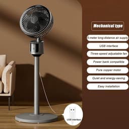 Casalora® Staande ventilator - 80 cm USB-aangedreven grote vloerventilator, krachtige koeling voor thuis, woonkamer en kantoor, robuuste luchtcirculatieventilator voor studentenkamer, draagbaar indoor/outdoor — thumbnail 4