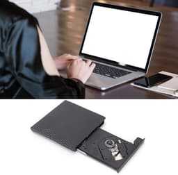 Externe CD Brander - Draagbare DVD Brander - Data Archiveren - Dubbele Interface - Draagbaar - Zwart — thumbnail 2