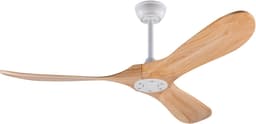 MIVRAY Plafondventilator 52 Inch Met 3 Houten Bladen Propellerdesign Zonder Verlichting Wit Natuurlijk Hout Voor Woonkamer En Slaapkamer — thumbnail 2