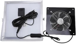 Zonneventilator Kit - Afzuigventilator Zonnepaneel - Luchtcirculatie Verbeteren - IP67 Weerbestendig - 8W Paneel 16cm Ventilator - Zilver — thumbnail 4