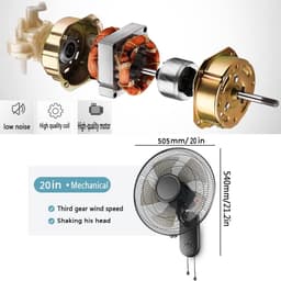 Wandventilator - Muurventilator Ventilator - Ruimte Koelen - Stille Werking - 20 Inch - Zwart — thumbnail 4