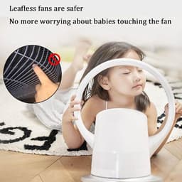 Wandventilator Bureauventilator - Bladloze Ventilator - Kantoor Thuis - Veilig Babyproof - 32 cm - Wit Zwart — thumbnail 5