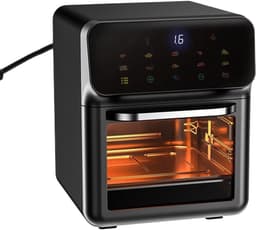 Heteluchtoven met Rotisserie - Keukenapparaat - Maaltijden Bereiden - 3D Luchtstroom Technologie - 15 Liter - Zwart — thumbnail 1