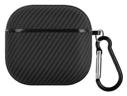 Hoesje Geschikt voor Apple AirPods 4 / 5 | TPU | met Haak | Carbon Zwart — thumbnail 1