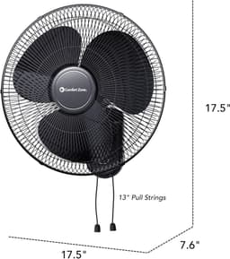 Wandventilator - Oscillerende Ventilator - Ruimte Koelen - Metalen Rooster - 40.6 cm - Zwart — thumbnail 5