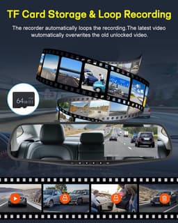 SnelShoppen - 1080p Dashcam met 4,5 inch Display, Voor- en Achtercamera, Loopopname, Nachtzicht en Achteruitrijlijnen, Ideaal voor Auto's, Veiligheid — thumbnail 4