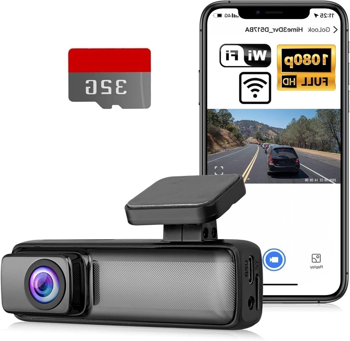 Auto Camera - Rijrecorder - Veilige Rit - 1080P Nachtzicht - 160 Graden - Zwart — afbeelding 1