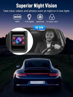 Auto Camera - Rijcamera Set - Veilig Rijden - 3 Kanaals Opname - 3.1 Inch Scherm - Zwart — thumbnail 5
