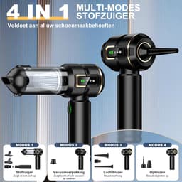 Handstofzuiger accu - Draagbare reiniger - Auto en huis - 4-in-1 functies - 28.000 PA - Zwart — thumbnail 5