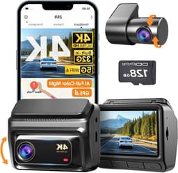 Auto Camera - Rijrecorder - Veiligheid Onderweg - Voor en Achter - 128GB Opslag - Zwart — thumbnail 1