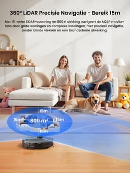 Lefant M2S PRO - Robotstofzuiger met dweilfunctie en automatisch leegstation - 10.000 Pa zuigkracht - Technologie tegen haarverstrengeling - LiDAR-navigatie — thumbnail 4