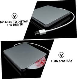 Externe DVD Brander - CD ROM Station - Bestanden Branden - Snelle Gegevensoverdracht - 5.58 inch - Zilvergrijs — thumbnail 2