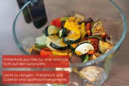 Heteluchtfriteuse Glas - Airfryer Frituurpan - Gezond Koken - 4.5 Liter Inhoud - 800g Friet - Zwart — thumbnail 2
