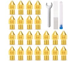 MMOBIEL 20x E3D Extruder Printer Nozzles 0,35 mm messing E3D V5-V6 3D voor 1,75 mm filament