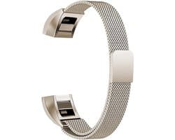 By Qubix - Compatible Fitbit bandje - Geschikt voor Fitbit Alta HR Milanese bandje - Maat: Small - Vintage goud Smartwatch bandje
