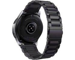 YONO Smartwatch Bandje 20mm - geschikt voor Samsung Galaxy Watch 7 6 5 4 - Classic - Huawei - Garmin Vivoactive 5/6 - RVS Schakel - Zwart