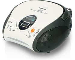 Lenco Draagbare Radio CD Speler - Stereo FM Radio en AUX – Werkt ook op batterijen - SCD-24 Wit