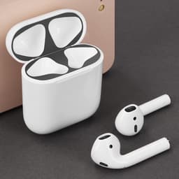 kwmobile anti-stof sticker geschikt voor Apple Airpods 1 & 2 - Stofbeschermer in zwart — thumbnail 2
