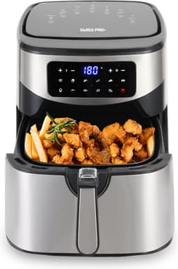 Swiss Pro+ - Airfryer 10L XXXL - Zwart - SP-AF10L - Intelligente Heteluchtfriteuse Digitaal- 10L - XXXL - New Model 2026 - Touchscreen - TURBO Opwarmen - Piano Black - zwart - 10 liter — thumbnail 3
