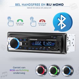 PROKING Autoradio - FM Radio - Bluetooth radio - Met Dubbele USB-poort - Voor alle Auto’s - Inclusief AUX - Handsfree bellen - Inclusief montageframe — thumbnail 4