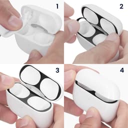 kwmobile anti-stof sticker geschikt voor Apple Airpods Pro 2 - Stofbeschermer in zwart — thumbnail 2