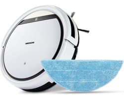 MEDION robotstofzuiger met dweilfunctie E32 SW (2-in-1-robotstofzuiger voor vloeren, tegels, dierhaar, geoptimaliseerd voor personen met een allergie, afstandsbediening, oplaadstation)