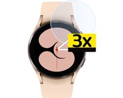 Screenprotector - 3 Stuks - Geschikt voor Samsung Galaxy Watch 4 (40mm) - Sterk & Shockproof - Tempered Glass - Beschermglas Screen Cover - Gehard Glas - Bescherm Protector voor Smartwatch