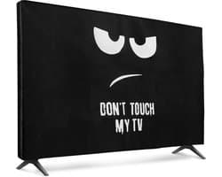 kwmobile tv hoes voor 43" TV cover - Beschermhoes voor televisie - Voor binnengebruik - Don't Touch my TV design in wit / zwart
