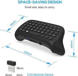 YONO Toetsenbord geschikt voor Xbox Controller - Series S en X - Qwerty Keypad Accessoires - Keyboard - Zwart — thumbnail 3