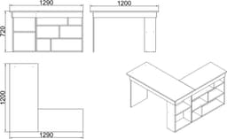 Vente-unique Hoekbureau met opbergruimte - Kleur: Wit - LILEUL — thumbnail 3