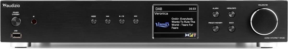 DAB tuner - Audizio Adria - DAB radio met Bluetooth, internetradio en Spotify Connect - Zwart — afbeelding 1